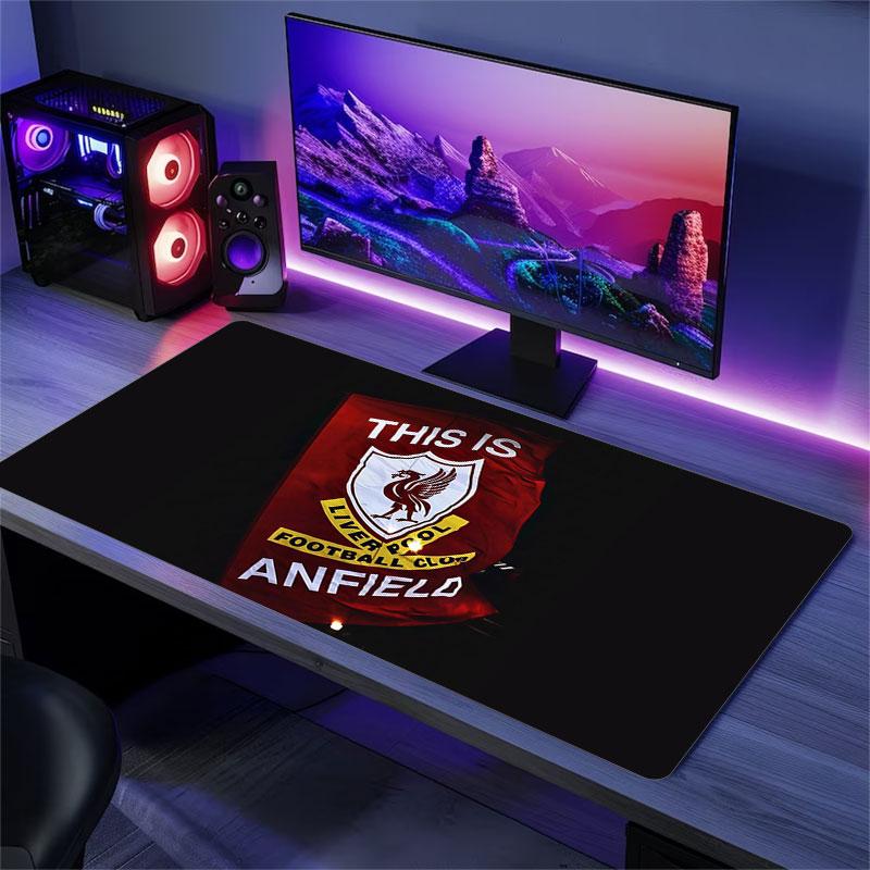 Liverpool Flag Mouse Pad, Large Gaming Desk Mat, Non-slip XXL Mousepad for Laptop & Tablet, Mini PC Playmat with Stitched Edges