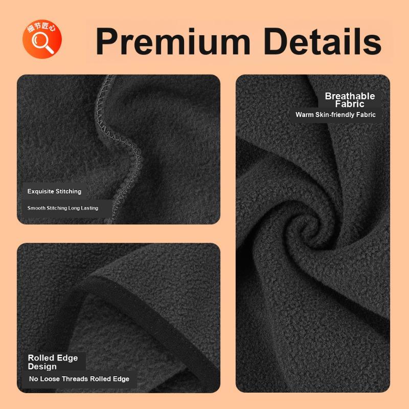 Fleece Thermal Ski Face Mask Double Layer Thickened Multifunctional One-Piece Head Cover for Outdoor Windproof Face Warmth
