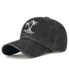 Versatile Washed Coconut Tree Baseball Cap Retro Curved Brim Cap Outdoor Fashion Sun Hat