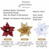 Large Poinsettia Glitter Flower 26cm Xmas Tree Decorations New Fake Flowers  Christmas Decoration