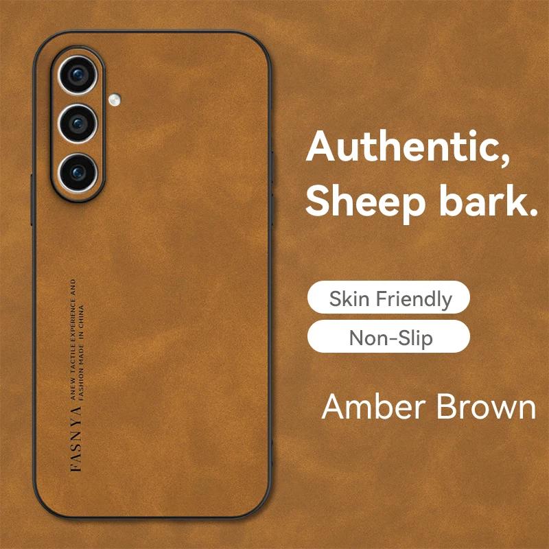 Шкіряний чохол з овчини для Samsung Galaxy S23 S23Ultra S22 S21 S20 S10 S9 Plus S23FE Note 20Ultra 10 9 8 Розкішна матова задня кришка