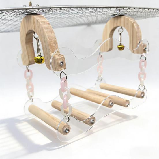 5 Wooden Perch Poles Multifunctional Ring Acrylic 20 Cm 1 Pc