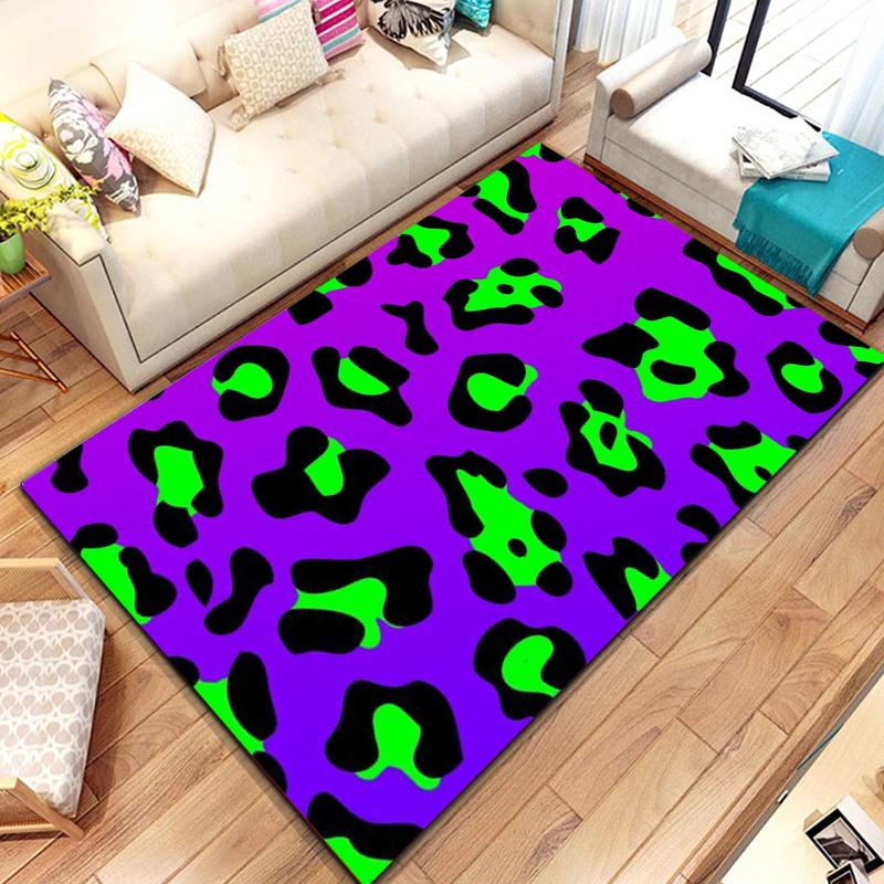 Leopard Print Printed Texture Fur Carpet For Living Room Panther Wild Tiger Lion Area Large Rug Non Slip Bathmat Home Decor Mat