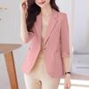 ZANZEA Women Casual Turn Down Collar 3/4 Sleeve Loose Thin Cardigan Outwear