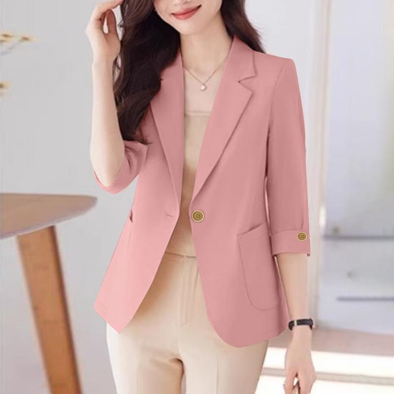 ZANZEA Women Casual Turn Down Collar 3/4 Sleeve Loose Thin Cardigan Outwear