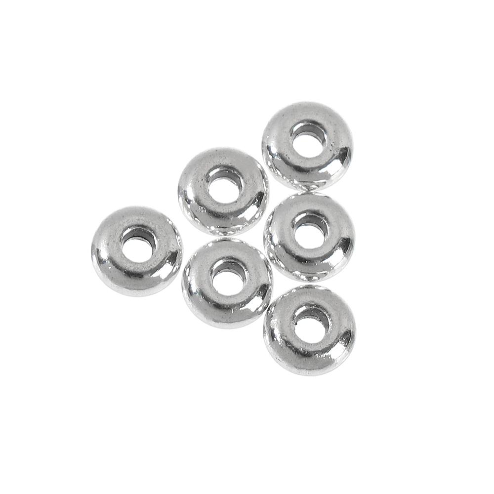 100pcs/set Round Stainless Steel Silver Spacer Beads Bracelet Components Jewelry Making DIY Tool