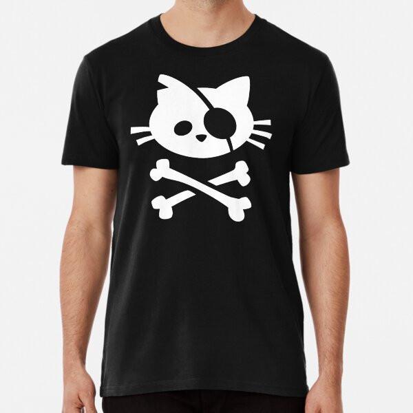 Cute Pirate Cat | Skull and Crossbone T-Shirt S-5XL Best T-Shirt