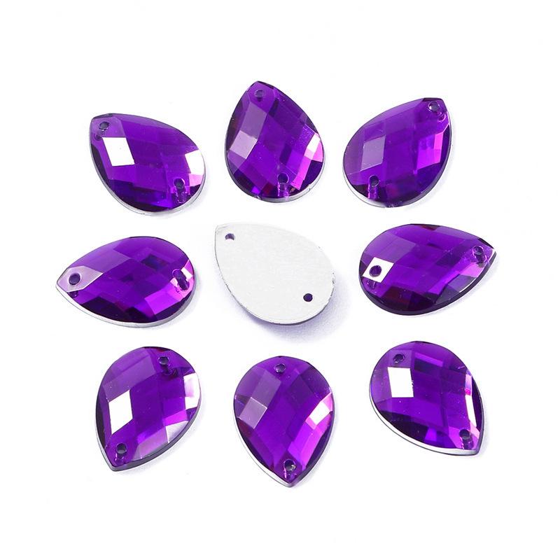 Teardrop Mesh Surface Flat-Bottom Acrylic Rhinestone for DIY Apparel & Jewelry