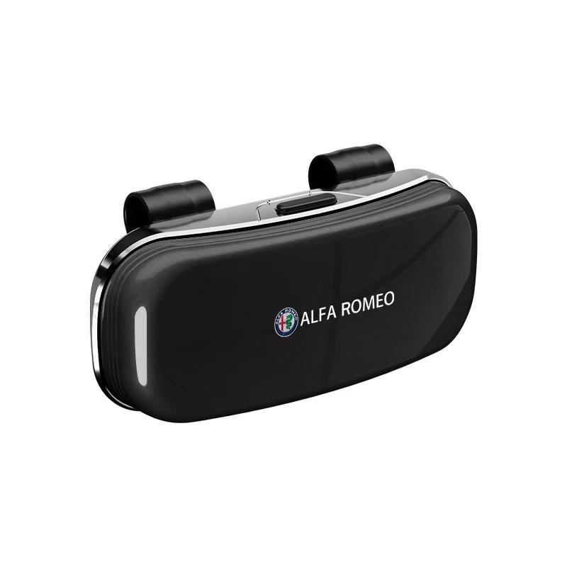 Hub Caps Car Sun Visor Glasses Case Car Sunglasses Storage Box For Alfa Romeo 156 159 147 4C 8C 166 Giulia Giulietta Mito StelviZ