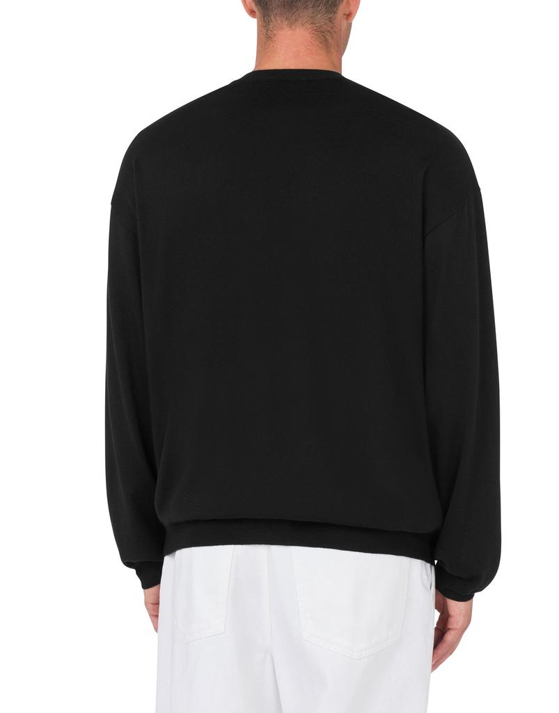 MOSCHINO Golden M Wool And Silk Pullover Knit