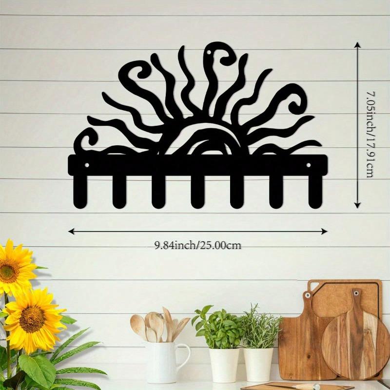Wacky Sun Metal Key Hooks Long Arm Design Space Saver Modern Wall Decor