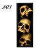 Dark Fantasy Home Ornaments 3Pcs Halloween 3 Tier Skull Bookends, Gothic Resin Bookshelf Decor for Office, Skeleton Statue Bookshelves Spooky