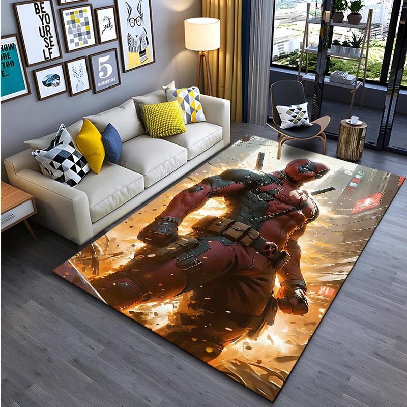 Tappeto Disney Avengers-Deadpool Marvel per Soggiorno Tappeto Grande Area Tappeto Pavimento Camera da Letto Tappetino Antiscivolo Tapis Decorazione Casa