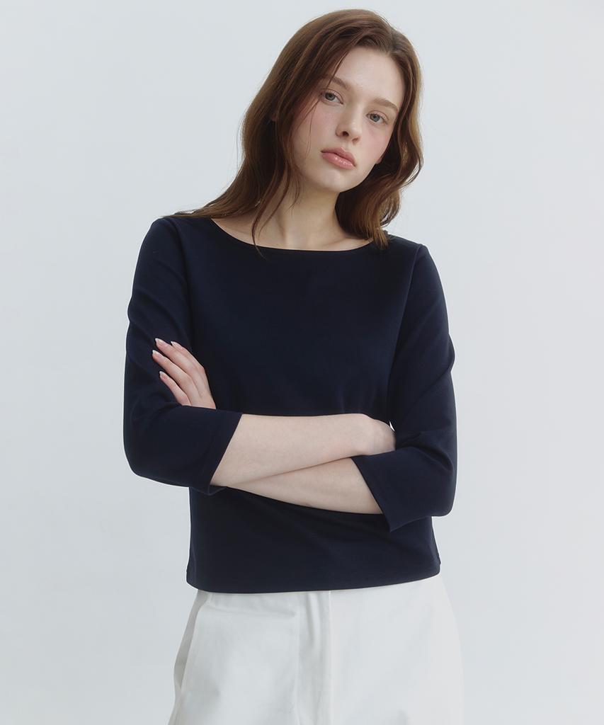 MICANE Miba Boat Neck Quarter Sleeve Tee