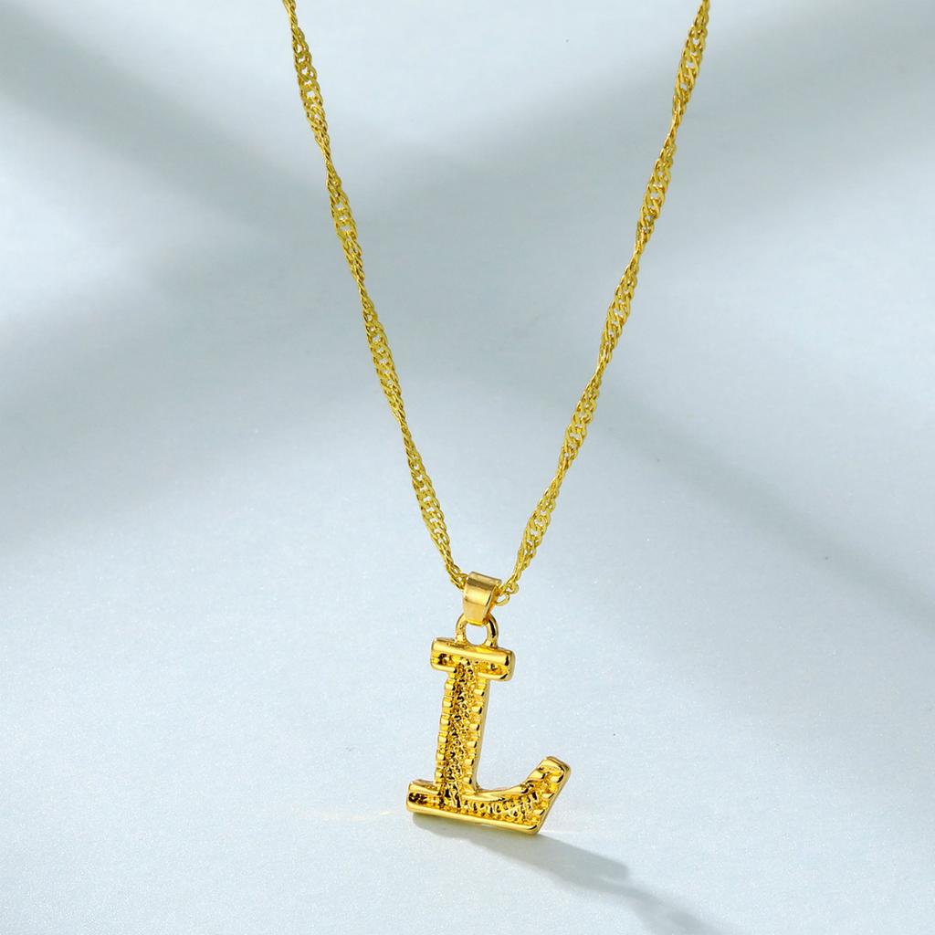Chic Alloy Alphabet Necklace 26 English Letters With Sleek Snake Chain Length Adjustable