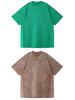 T-shirt Lavata Retrò Fiocco di Neve 230g, Stile Europeo e Americano, Puro Cotone, Vestibilità Larga Girocollo Pullover, T-shirt Uomo Pesante.