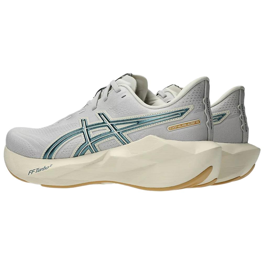 Men's Sneakers ASICS NOVABLAST 6 Running Shoes Unisex Low Top Cloud Gray/Misty Blue Green