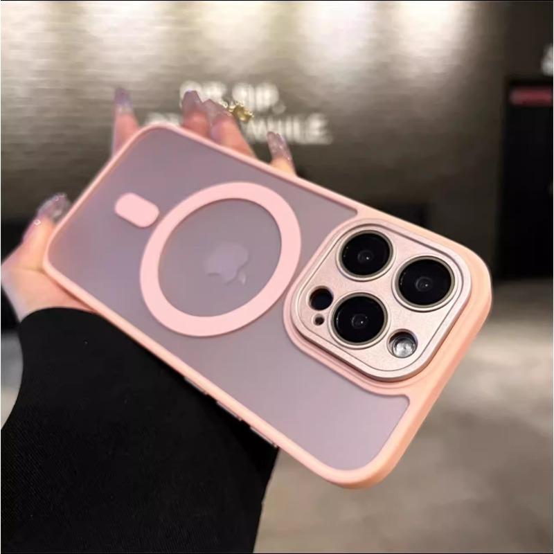 Applicable To Apple 15 Magnetic Charging Mobile Phone Case Matte 13proMax Full-inclusive IPhone 14 Simple Anti-fall Protection Case