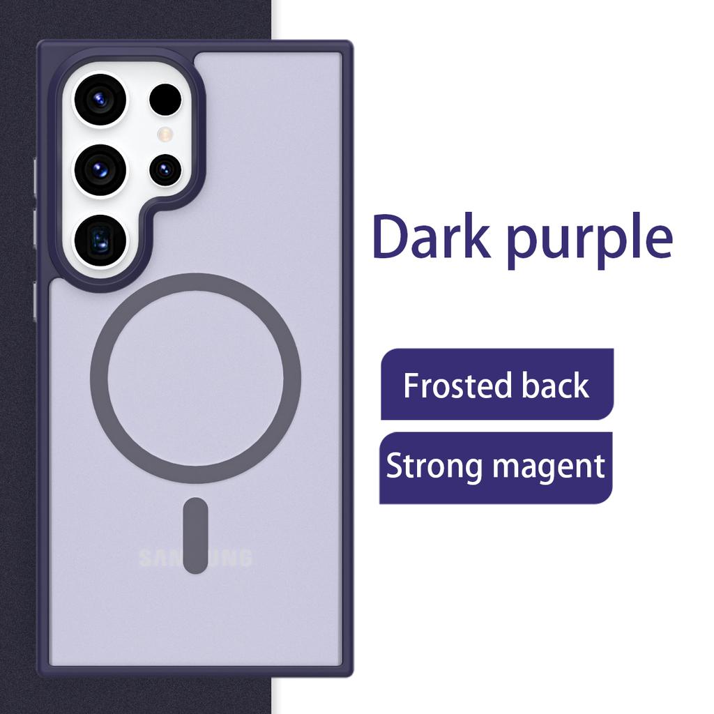 Matte Simple Solid Color Suitable Magnetic Phone Case For Samsung Galaxy S21 S22 S23 S24 Ultra Plus Wireless Charge Phone Covers