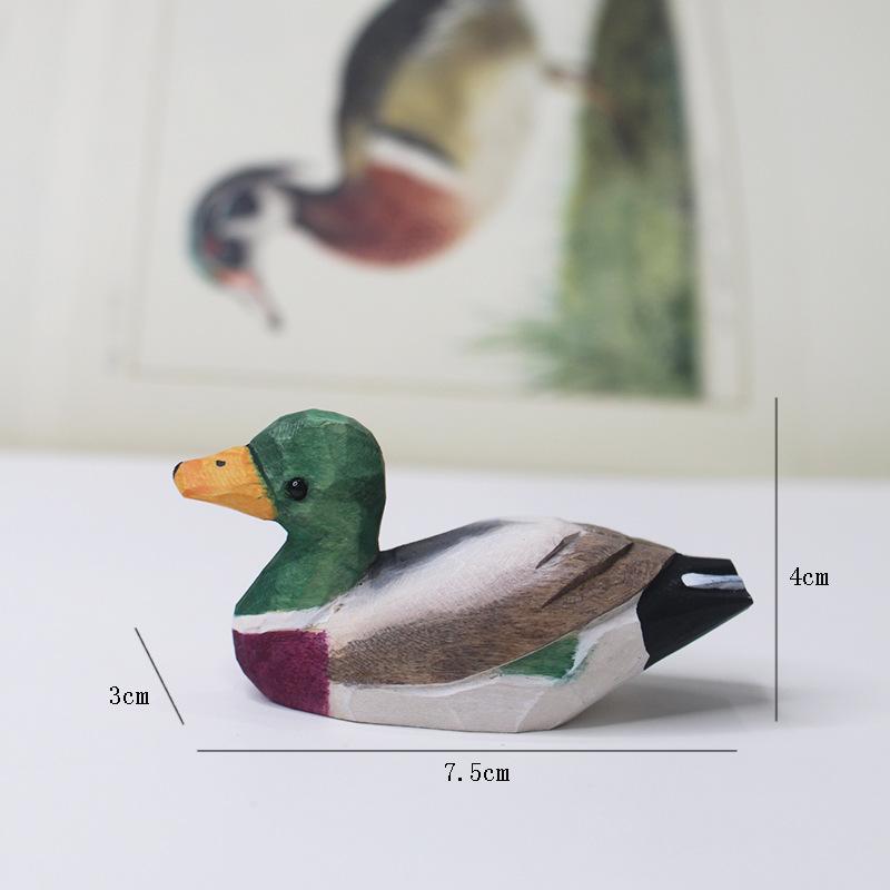 Handmade Log Carving Hanging Feet Duck Ornament Note Clip Creative Home Jewelry Living Room Carving Ornament