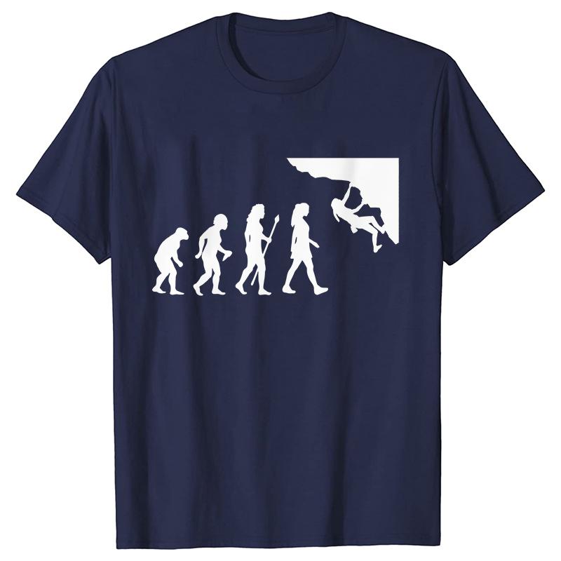 Evolution of Climbing T-shirts for Women Clothes Funny Tops T Shirt Female T-Shirt Gifts for Rock Climbers Short Sleeve Tees