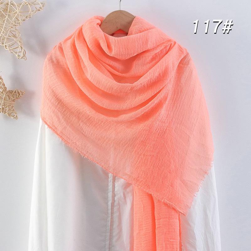 Sciarpa da donna in cotone lino seta - Per tutte le stagioni, colore unito, versatile foulard per testa e parasole