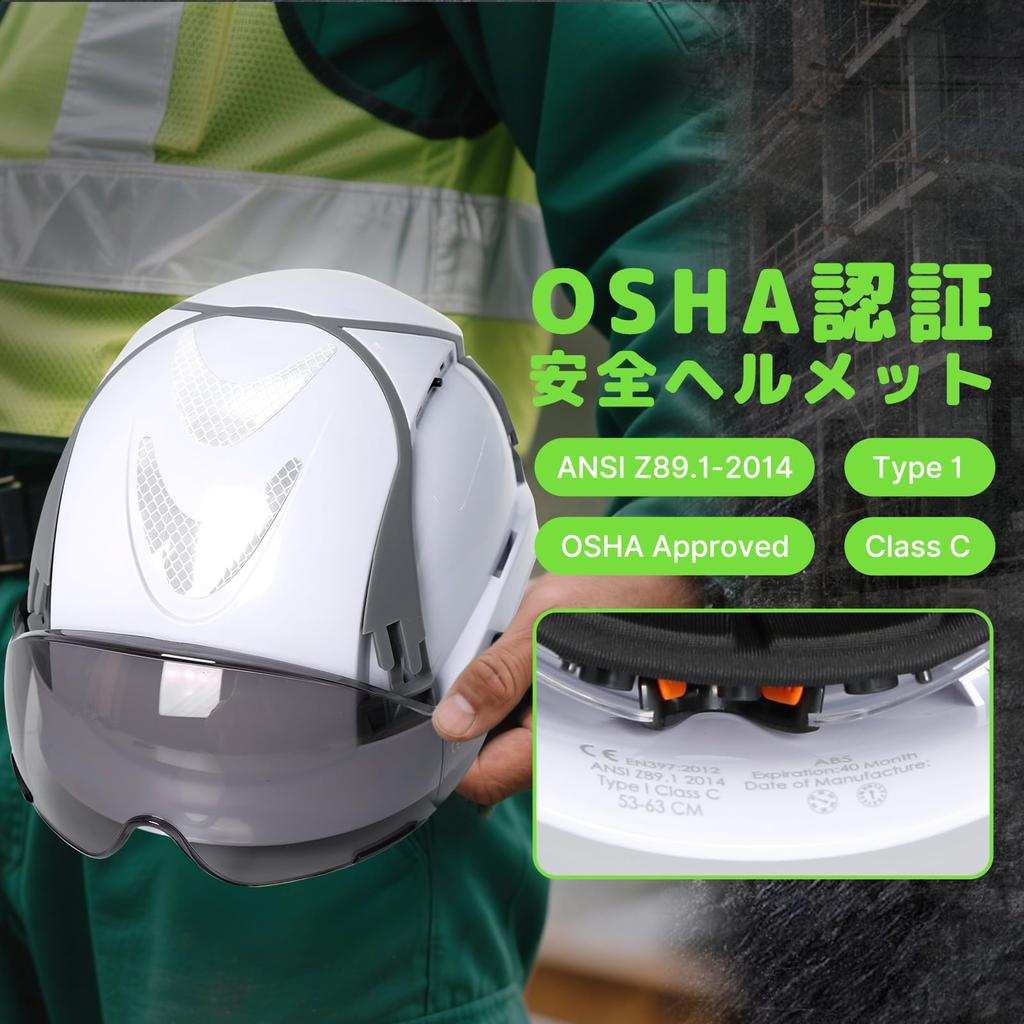 PerldVerge Arbeit Leichter Doppelschirm Schutz OSHA Verstellbarer Kopf ANSI Klasse Aufhängung EN397 Konformer Helm, Industrie-/Bauhelm,