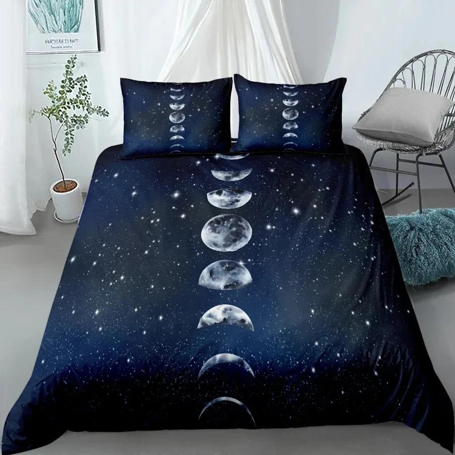 Design Moon Star Bedding Set Cartoon Duvet Cover King Queen Double Size Luxury Adults Bed Linen and Pillow Case