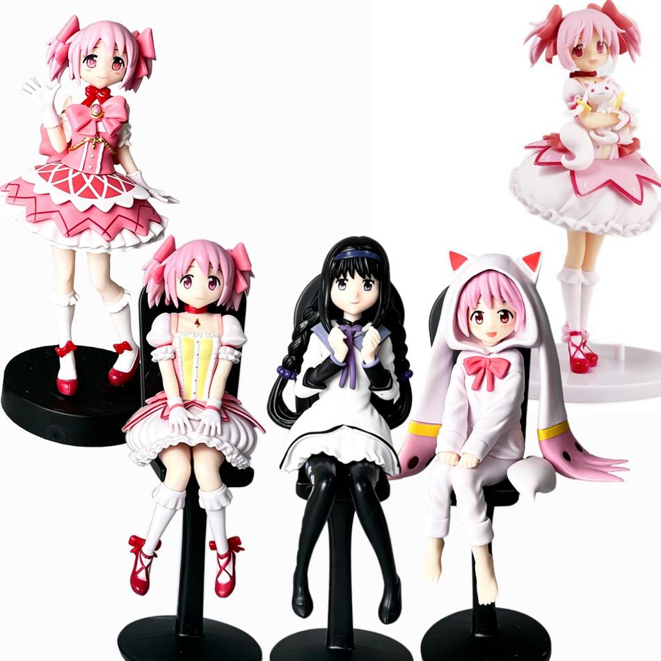 Puella Magi Madoka Magica Ensemble de Figurines Kaname Madoka Homura Akemi Anime Figurine PVC Modèle de Collection Poupée Ornement de Bureau Jouet Cadeau
