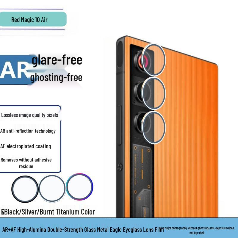 Red Magic 10Air HD Tvrzené sklo Ochrana obrazovky proti sledování & Kovová ochrana objektivu Eagle Eye