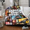 Grand Theft Auto V Cover Art Flannel Blanket Super Soft Warm Cozy Blanket for Sofa Bed Office Travel All‑Season Home Decor Gift