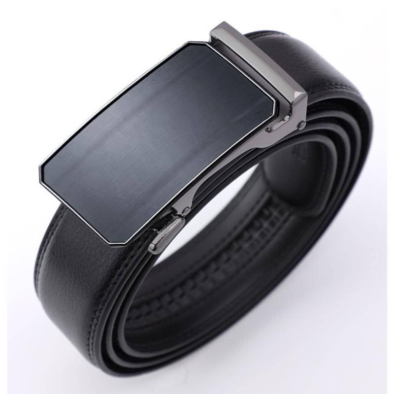 Belt Men's Alloy Automatic Buckle Cowhide New Trendy Automatic Buckle Pants Belt Business Casual Young and Middle Aged Leather Belt