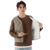 Men Winter Waistcoat No Collar Single Breasted Solid Color Waistcoat with Pockets Thickened Velvet Lining Vest Coat