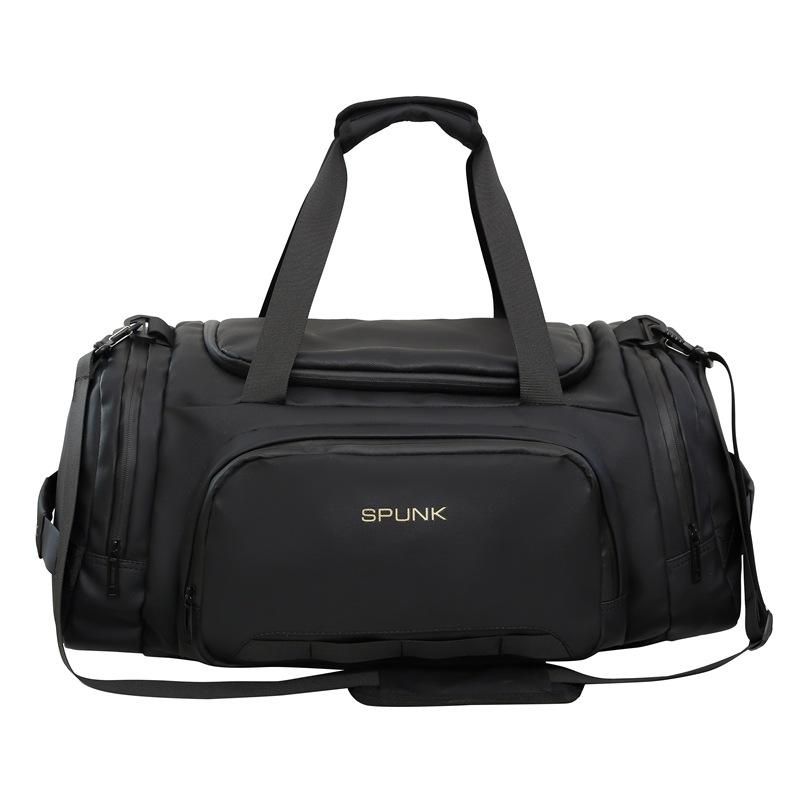 

Leather film sports bag women s large-capacity multi-functional travel bag high-quality shoulder crossbody three-purpose backpack чорний
