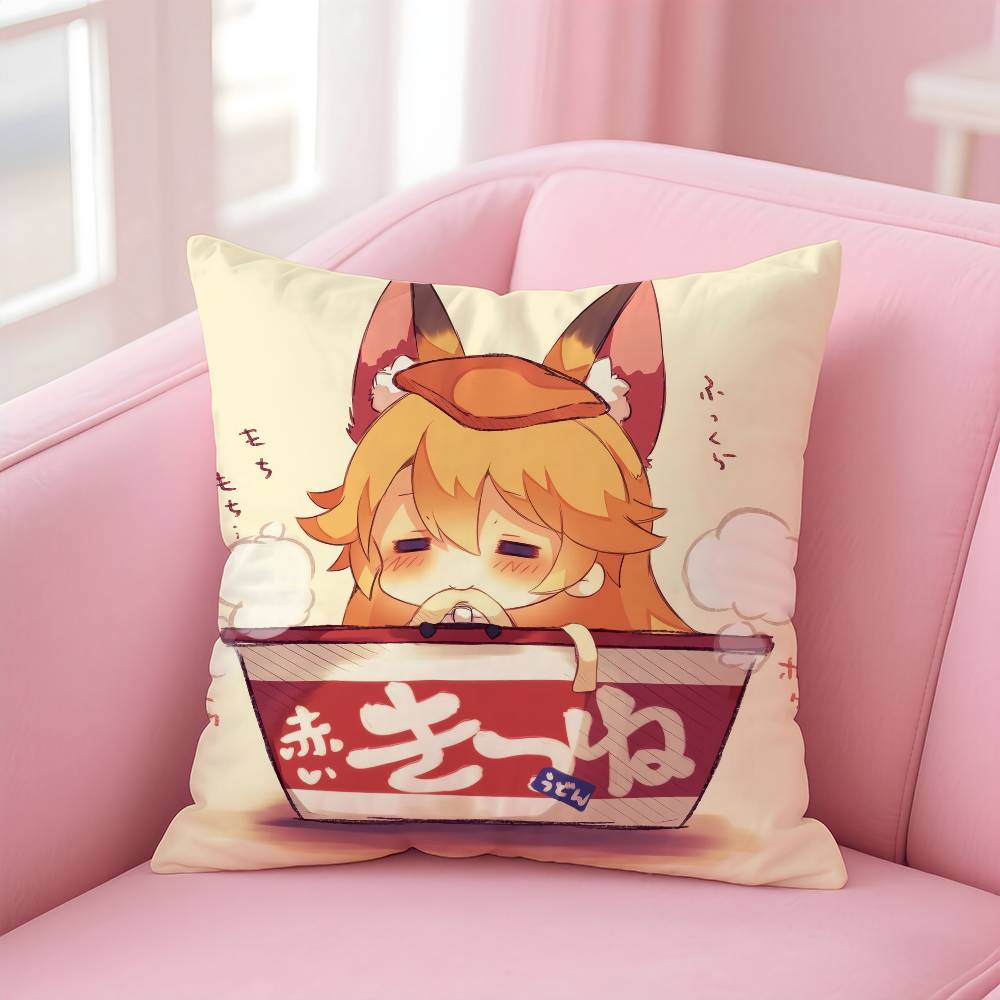Helpful Fox Senko San Cartoon Pillow Case Safe Custom Photo Pillow, Anti-fade Brushed Fleece Cushion, Maternal & Infant Safe.