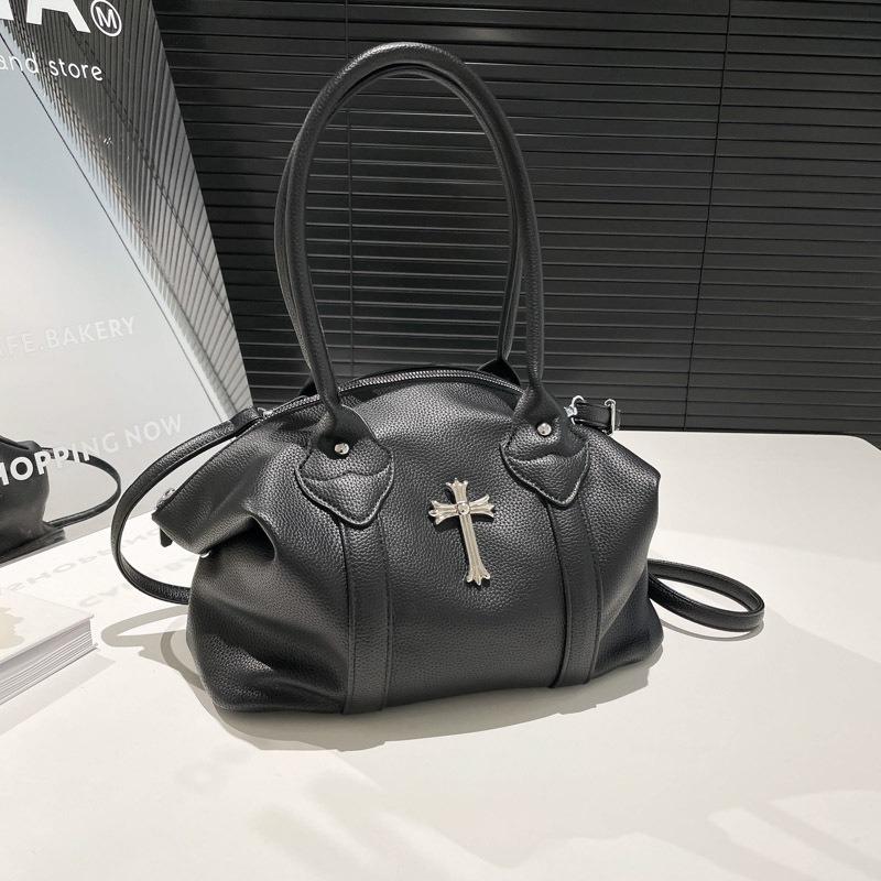 

Large capacity bag women s new retro shoulder messenger bag niche fashion versatile commuter tote bag чорний