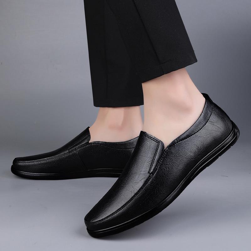 Fashion Fashion Men Loafers Luxury Split Leather Men's Low Casual Shoes 2025 New Comfortable Driving Shoes Outdoor Men Flats Size 37-45