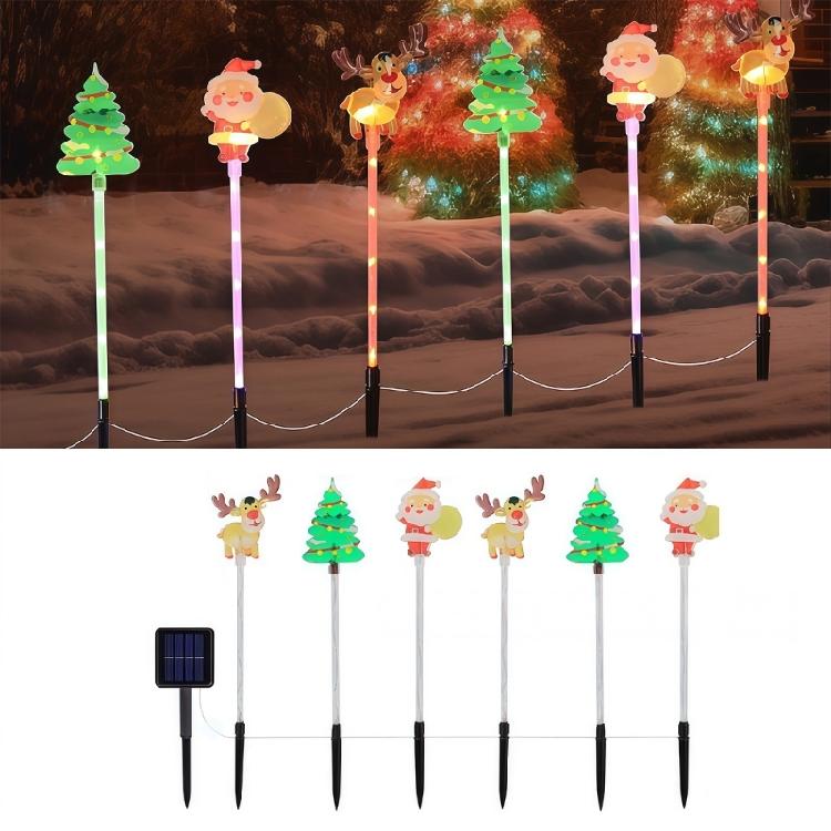 Pack of 6 Solar Christmas Stake Lights Offering Energy Saving Brightness Throughout the Night for Sustainable Decoration