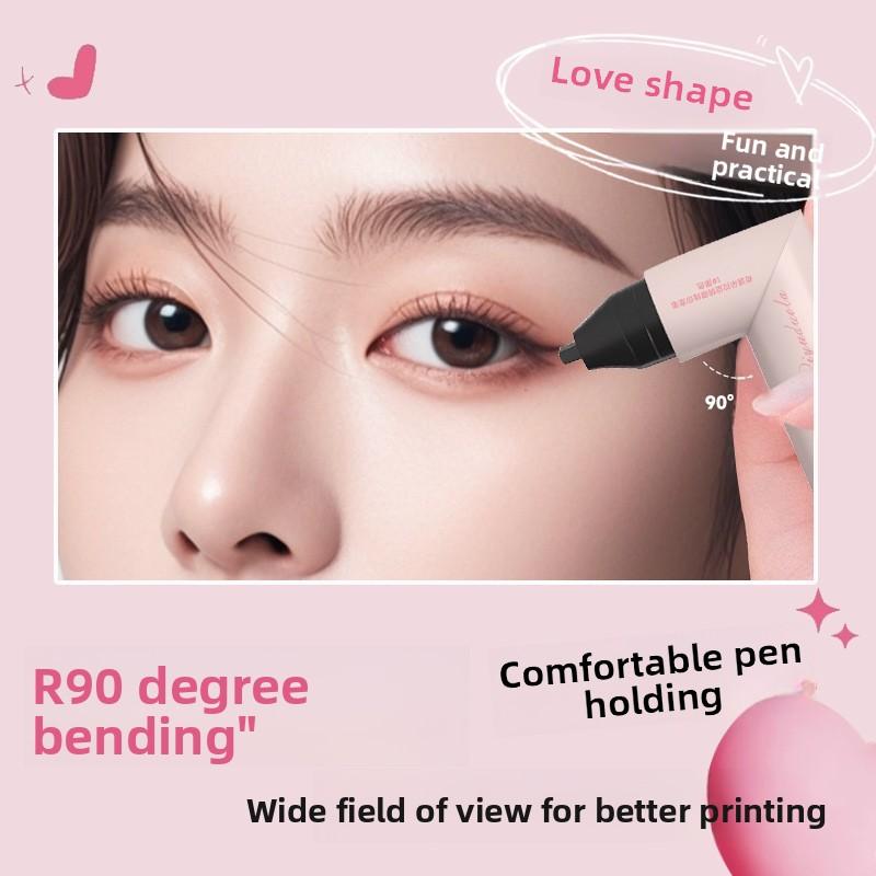 Rotate Eyeliner Stamp Integrated Black Brown Dual-Tip DIY Eyeliner Wing Stencil Waterproof Smudge-Proof Longwear Liquid Pen