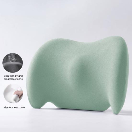 Car Cushion Breathable Memory Foam Lumbar Support Pillow for Driving And Office Chair Ergonomic Waist Protection Back Cushion for Pain Relief And