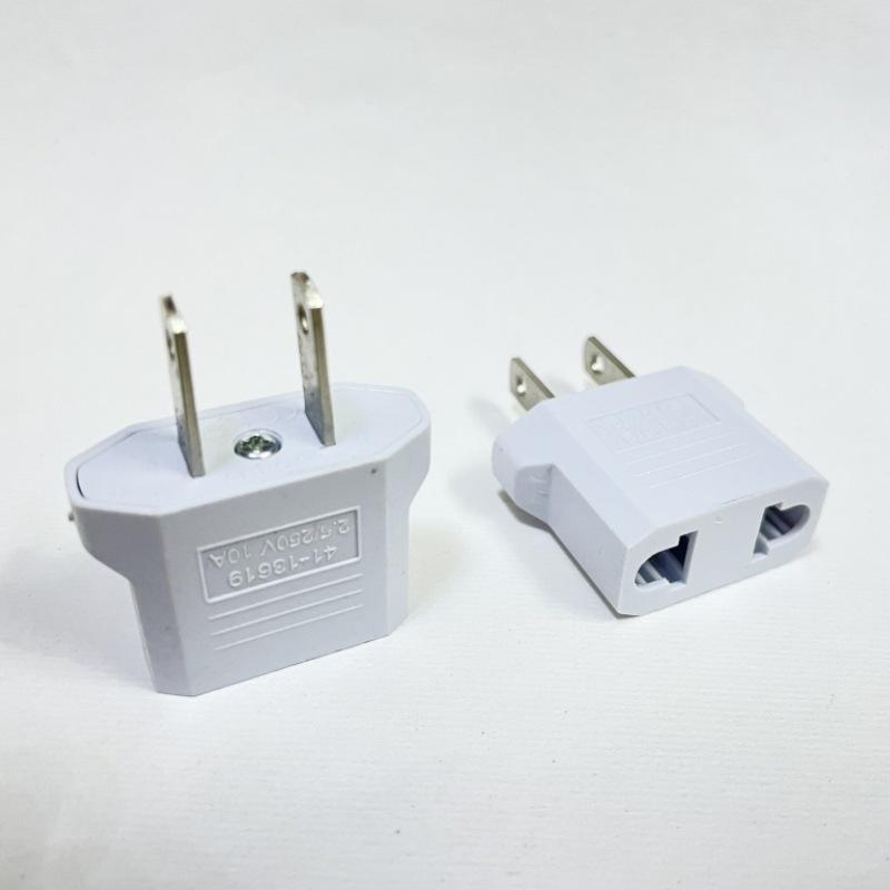 2-Hole Travel Adapter: US/UK to EU/AU Plug Converter