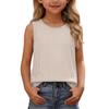 Ärmelloses Tanktop für Mädchen Lässiges Sommer-T-Shirt Leichter weicher Stoff Gestreiftes Muster Bequeme Passform Kinderkleidung