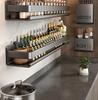 Kitchen Stainless Steel Storage Rack No Punching Bathroom Wall Shelf Seasoning Bottle Storage Kitchen Accessories Organizer