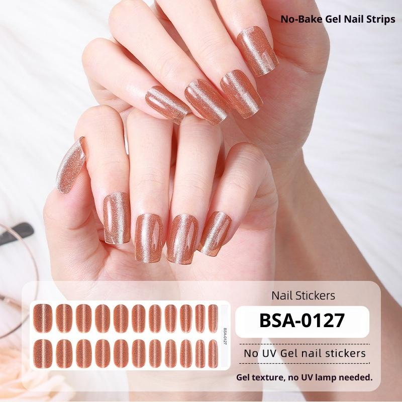 DIY gélové nálepky na nechty bez vytvrdzovania: Nálepky na nechty Cat-Eye Flash bez UV ochrany a bez potreby pečenia
