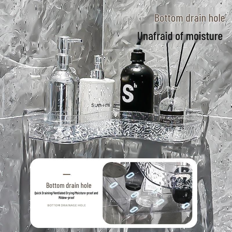 JINGRUIXIANG Bohrerlose Saugnapf-Eck-Badezimmerregal (2er-Pack)