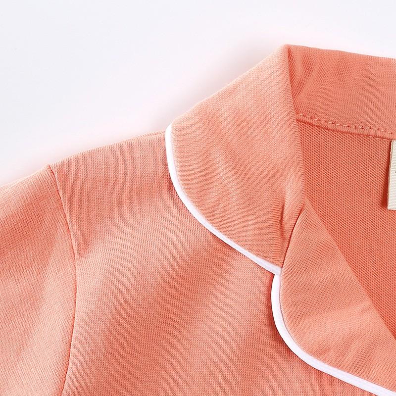 Conjuntos de pijamas soltos simples para bebês meninos e meninas primavera outono, manga longa, algodão sólido, 2 peças, 0-5 anos