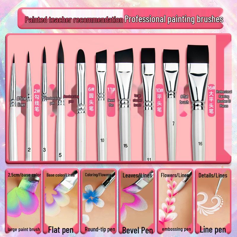 MengHui 12-Color Kids' Face Paint Set - Water-Soluble Body & Stage Makeup