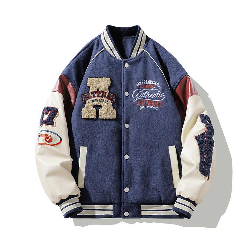 Trendige Marke Baseballuniform Herren Retro Amerikanische Jacke Locker Übergröße Paar Winter Baumwolle Baseball Herrenjacke