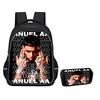 Mochila Anuel Aa para Hombre y Mujer Bolsa Escolar Casual Gran Capacidad Caja de Almacenamiento para Material Escolar Tipo Solapa