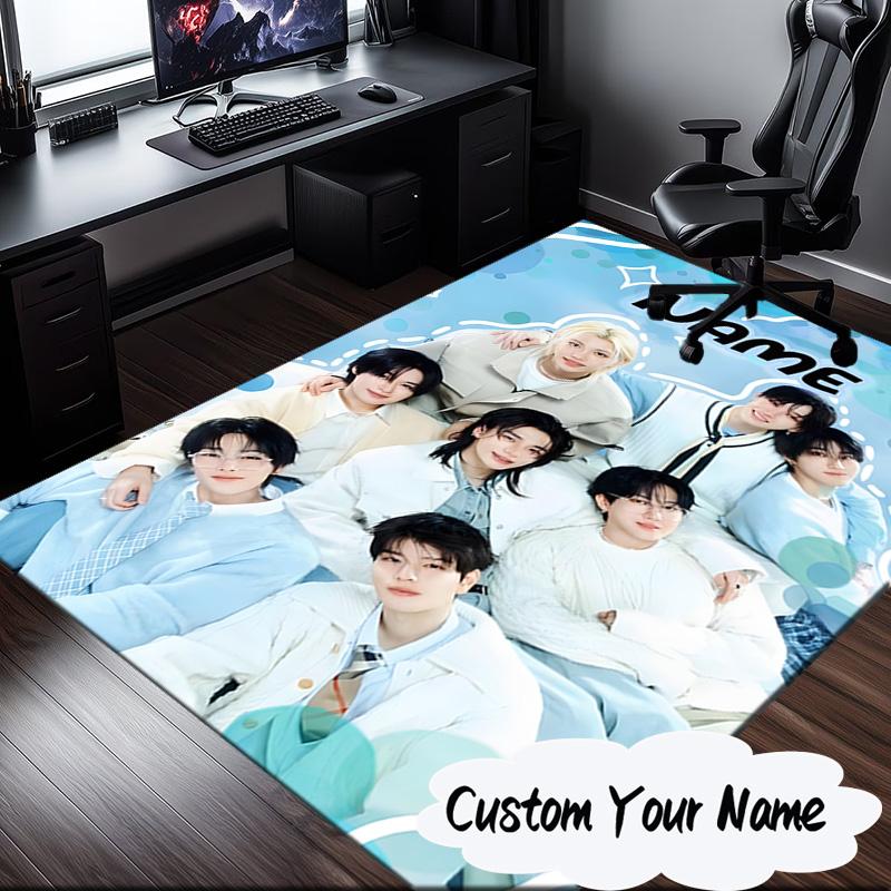Custom Name K-pop Idol Collage Carpet, Chair Rug,Area Rug for Office Bedroom living rooms bedroom, Doormat decor Christmas fan gifts